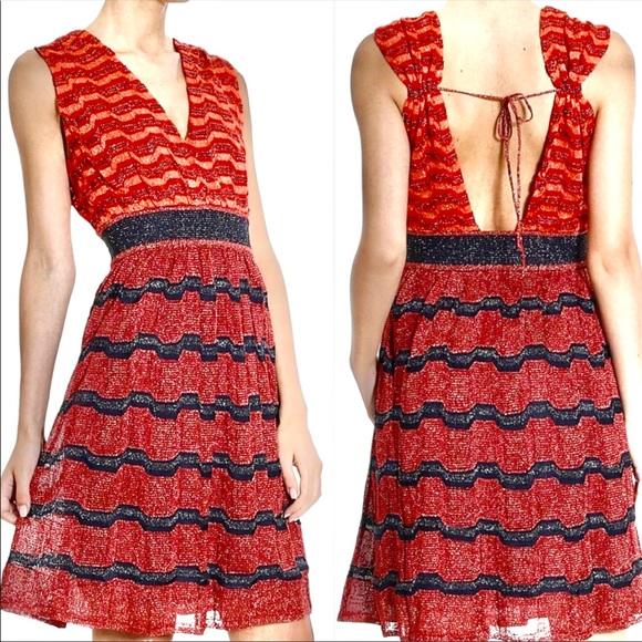 MISSONI Chevron Lurex Shimmer Zig Zag Knit Low-Back Dress - Picture 2 of 8